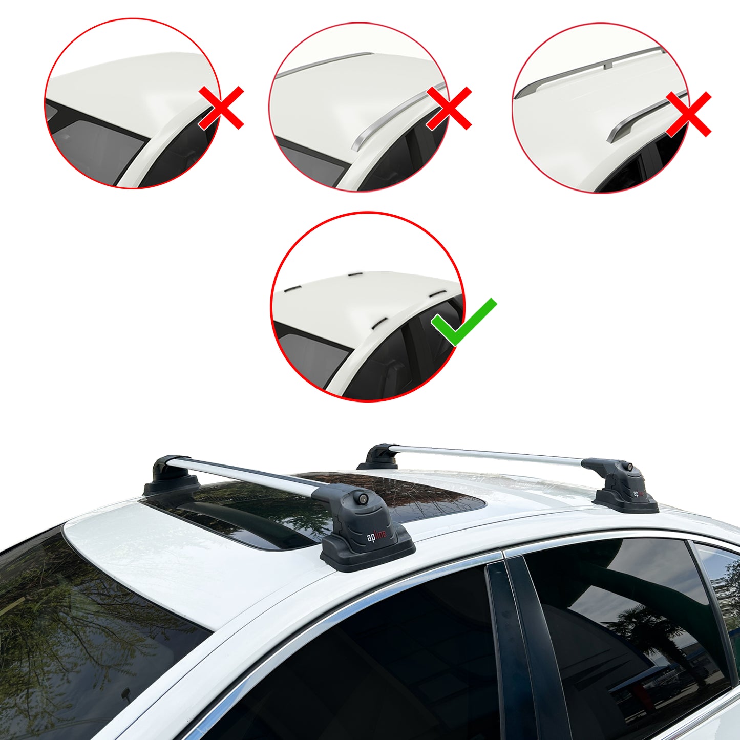Compatible with BMW 1 Series (E81) 2007-2011 ACE-3 Car Roof Rack Cross Bar Grey Aluminium 2 Bars