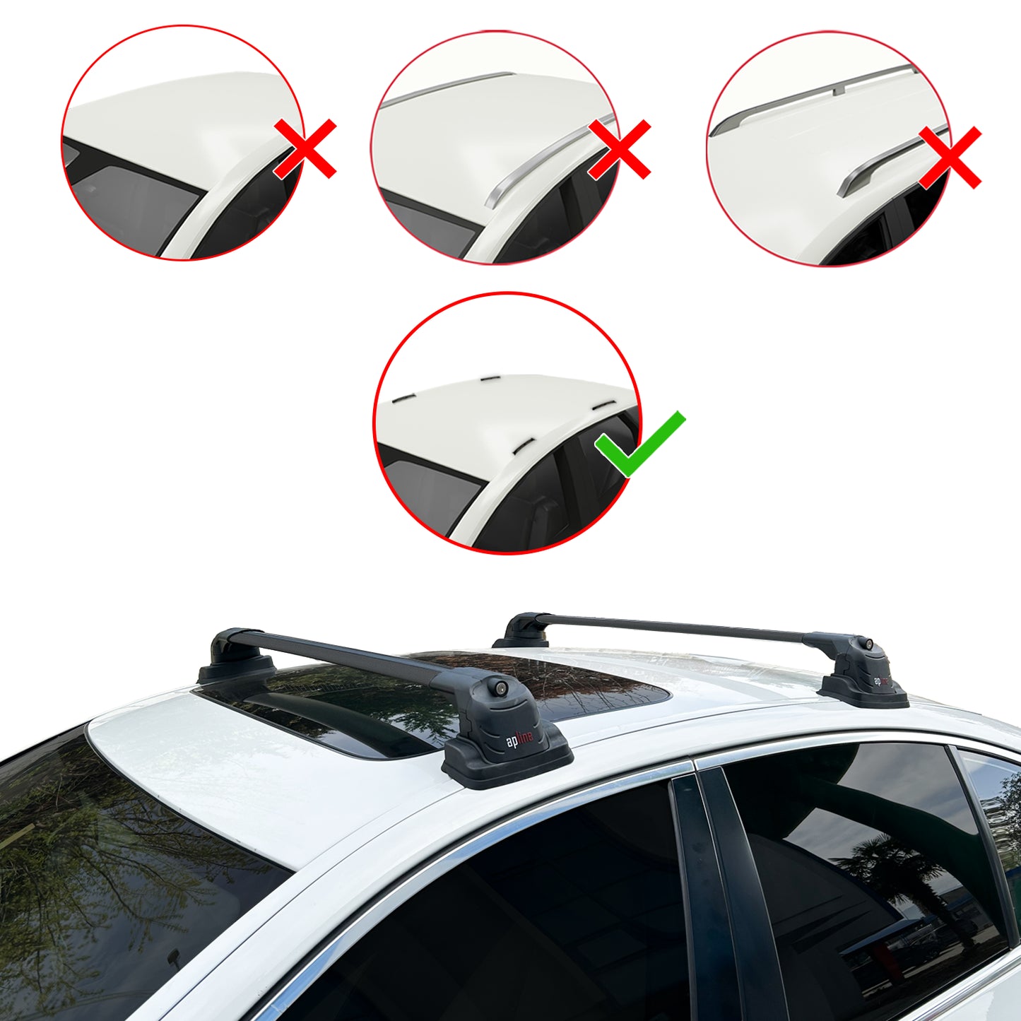 Compatible with BMW 1 Series (E81) 2007-2011 ACE-3 Car Roof Rack Cross Bar Black Aluminium 2 Bars