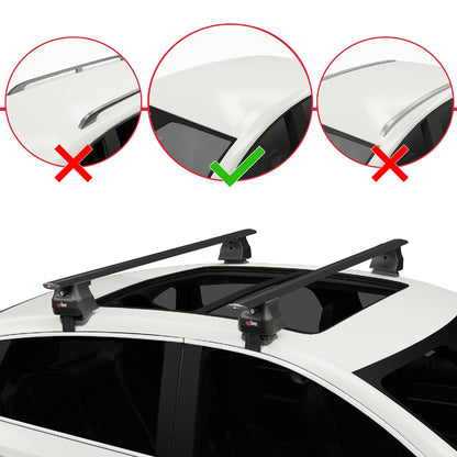 Compatible with Hyundai i10 II (IA) Pre-Facelift 2013-2017 ACE-4 Car Roof Rack Cross Bar Black Aluminium 2 Bars