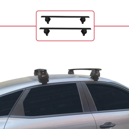 Compatible avec Citroen C4 III (C41) 2020-2025 ACE-4 Barres de Toit Railing Porte-Bagages de Voiture Noir Aluminium 2 Barres