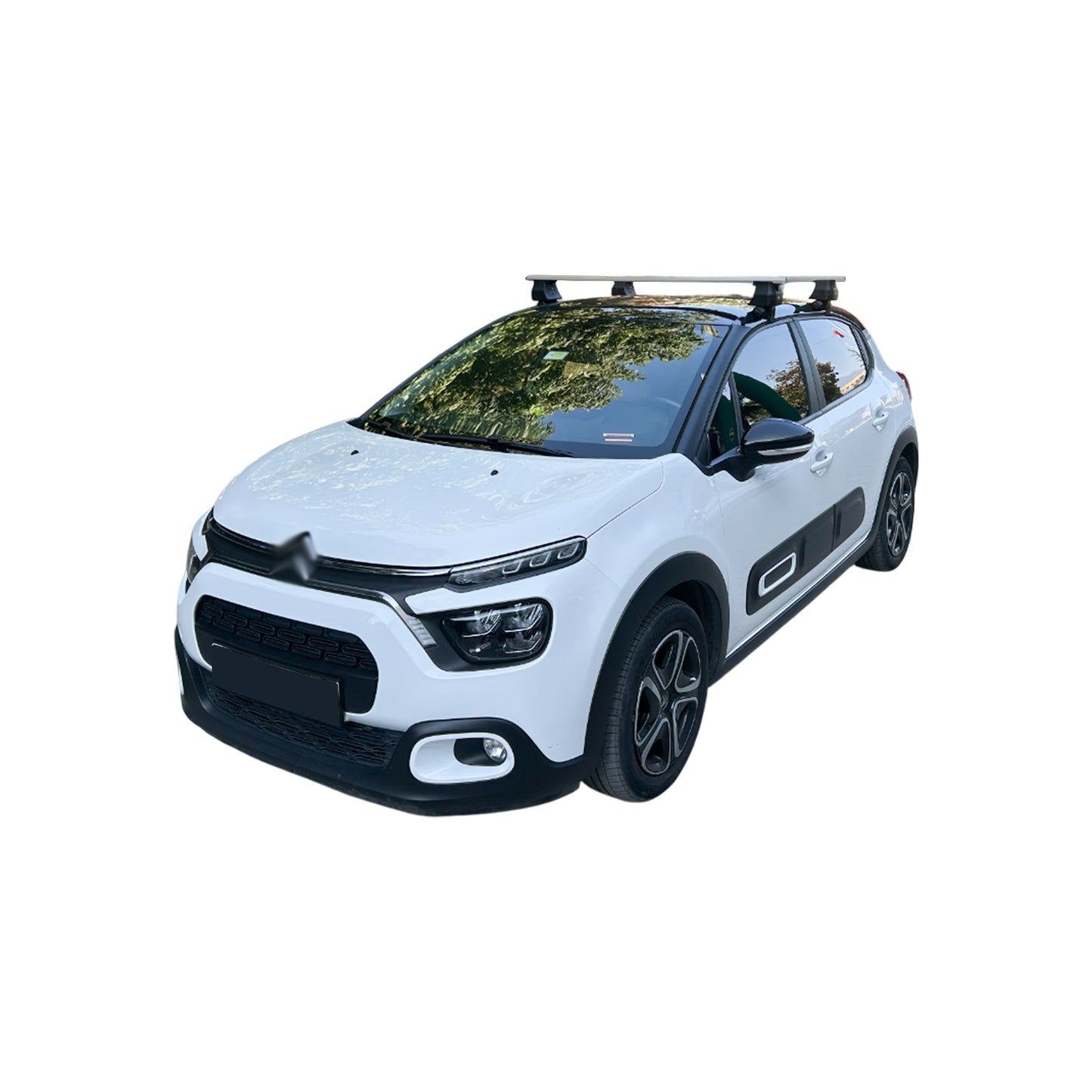 Kompatibel mit Citroen C3 III (SX/SY) 2016-2023 ACE-4 Dachgepäckträger, graues Aluminium, 2 Stangen