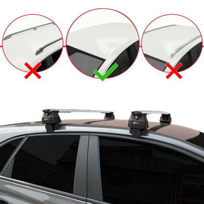 Compatible with Opel/Vauxhall Crossland 2020-2024 ACE-4 Car Roof Rack Cross Bar Grey Aluminium 2 Bars