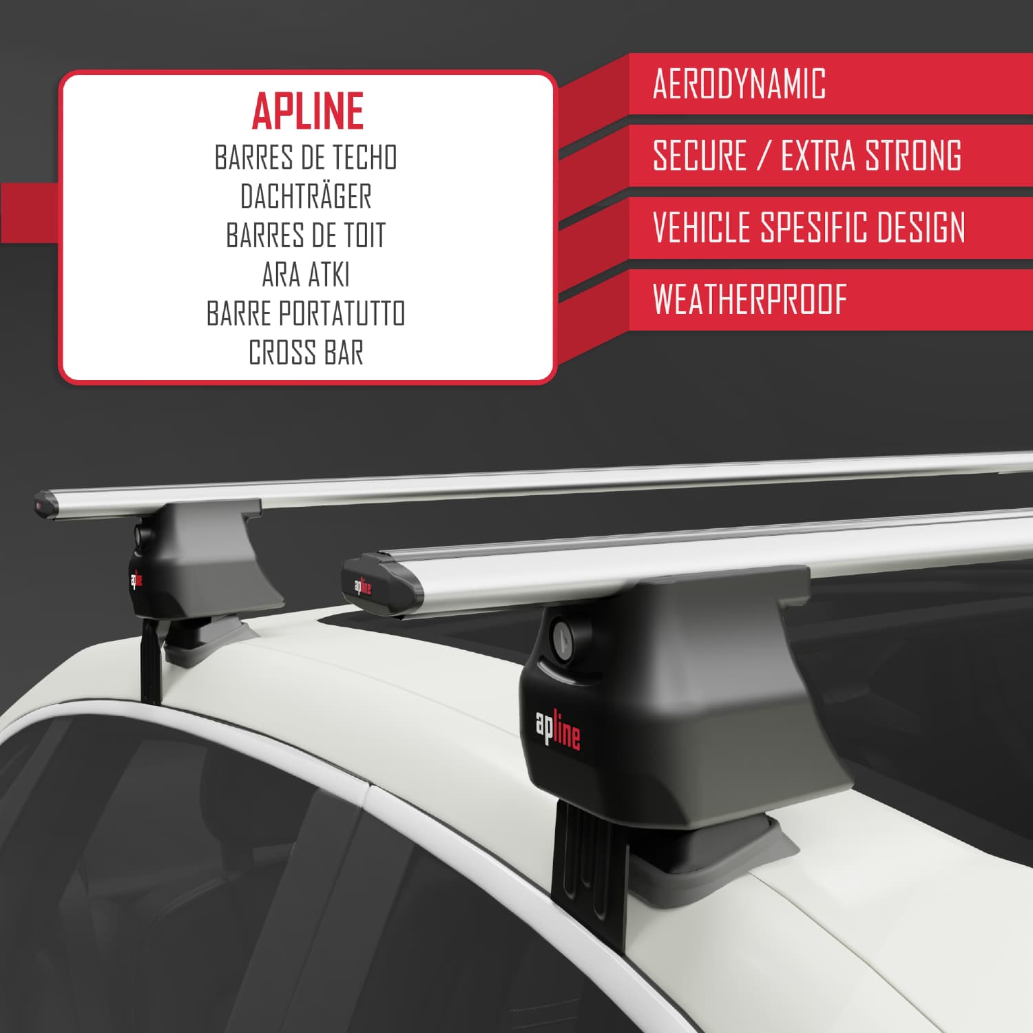 Compatible avec Nissan Leaf 2 (ZE1) 2018-2025 ACE-4 Barres de Toit Railing Porte-Bagages de Voiture Gris Aluminium 2 Barres