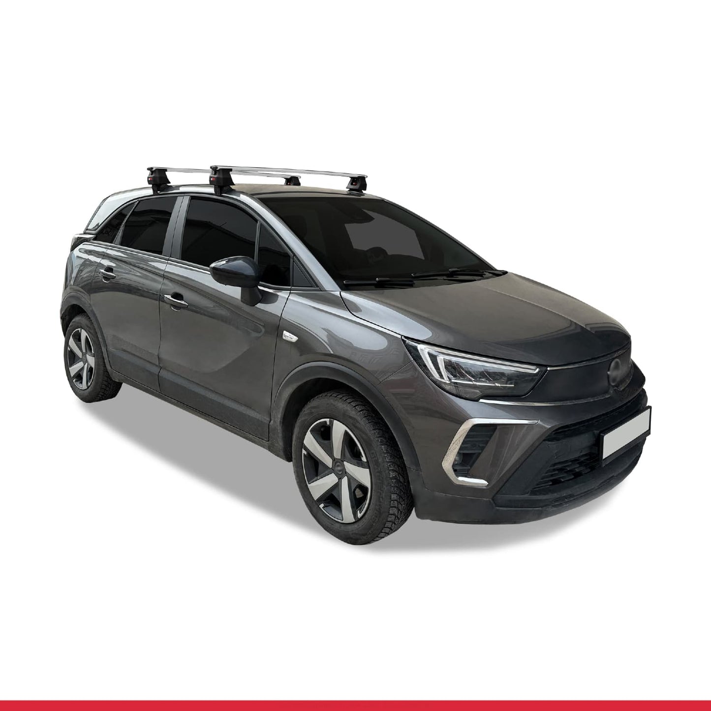 Compatible with Opel/Vauxhall Crossland 2020-2024 ACE-4 Car Roof Rack Cross Bar Grey Aluminium 2 Bars