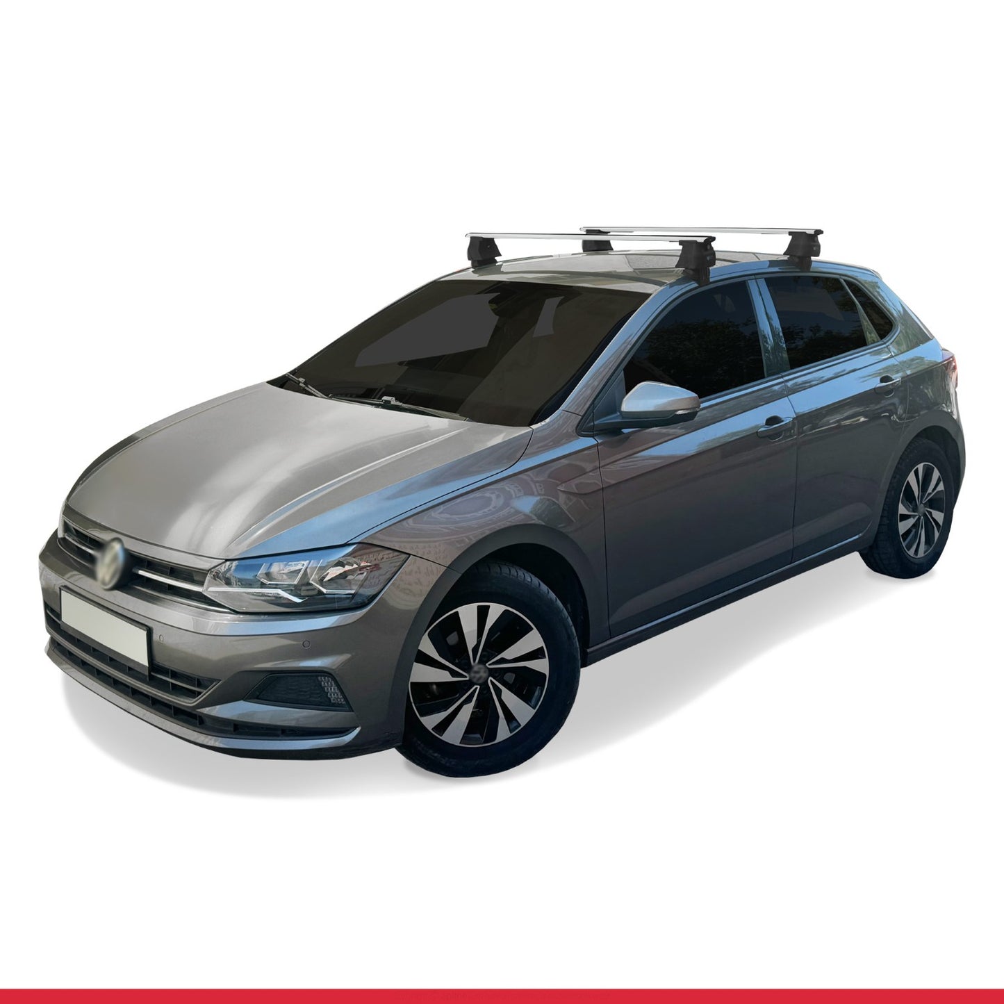 Compatible with Volkswagen Polo 6 (AW) 2018-2025 ACE-4 Car Roof Rack Cross Bar Grey Aluminium 2 Bars