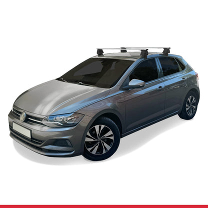 Compatible with Volkswagen Polo 6 (AW) 2018-2025 ACE-4 Car Roof Rack Cross Bar Grey Aluminium 2 Bars