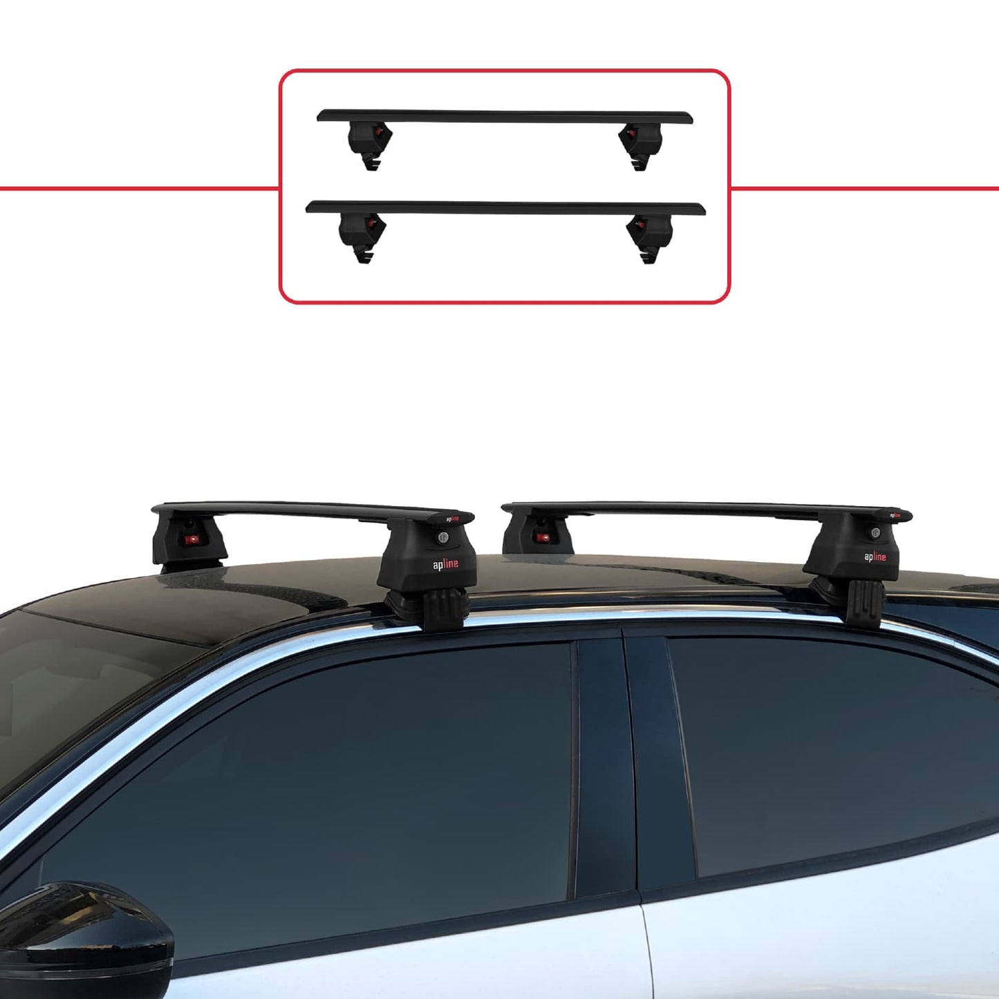 Compatible with Opel/Vauxhall Mokka B 2021-2025 ACE-4 Car Roof Rack Cross Bar Black Aluminium 2 Bars
