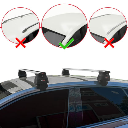 Compatible with Volkswagen Polo 6 (AW) 2018-2025 ACE-4 Car Roof Rack Cross Bar Grey Aluminium 2 Bars