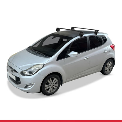 Kompatibel mit Hyundai ix20 (JC) 2011-2019 ACE-4 Relingträger Dachträger Auto Gepäckträger Schwarz Aluminium 2 Stangen