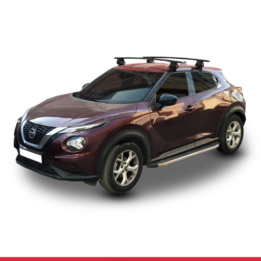 Kompatibel mit Nissan Juke 2 (F16) 2020-2025 ACE-4 Relingträger Dachträger Auto Gepäckträger Schwarz Aluminium 2 Stangen