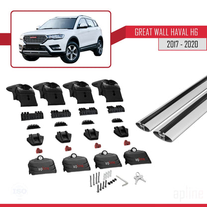 Compatible with Great Wall Haval H6 Pre-Facelift 2017-2020 ACE-2 Car Roof Rack Cross Bar Grey Aluminium 2 Bars