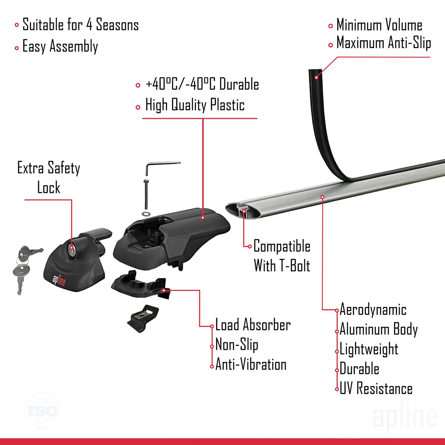 Compatible with Citroen C4 Grand Picasso 2013-2018 ACE-1 Car Roof Rack Cross Bar Grey Aluminium 2 Bars