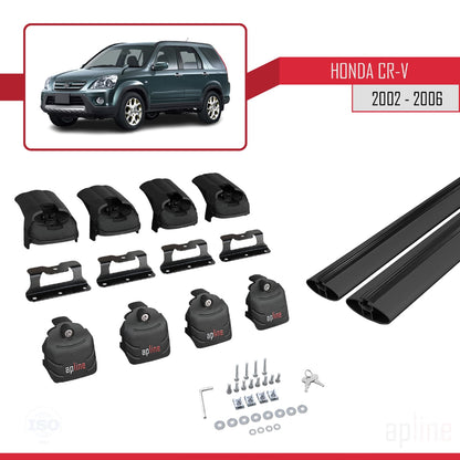 Kompatibel mit Honda CR-V 2 2002-2006 ACE-2 Relingträger Dachträger Auto Gepäckträger Schwarz Aluminium 2 Stangen