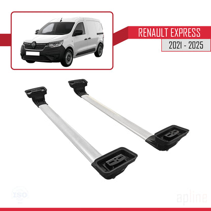 Compatible avec Renault Express 2021-2025 ACE-3 Barres de Toit Railing Porte-Bagages de Voiture Gris Aluminium 2 Barres