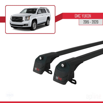 Compatible with GMC Yukon 2015-2020 ACE-2 Car Roof Rack Cross Bar Black Aluminium 2 Bars