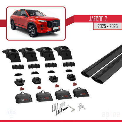 Compatible avec JAECOO 7 2025-2026 ACE-2 Barres de Toit Railing Porte-Bagages de Voiture Noir Aluminium 2 Barres