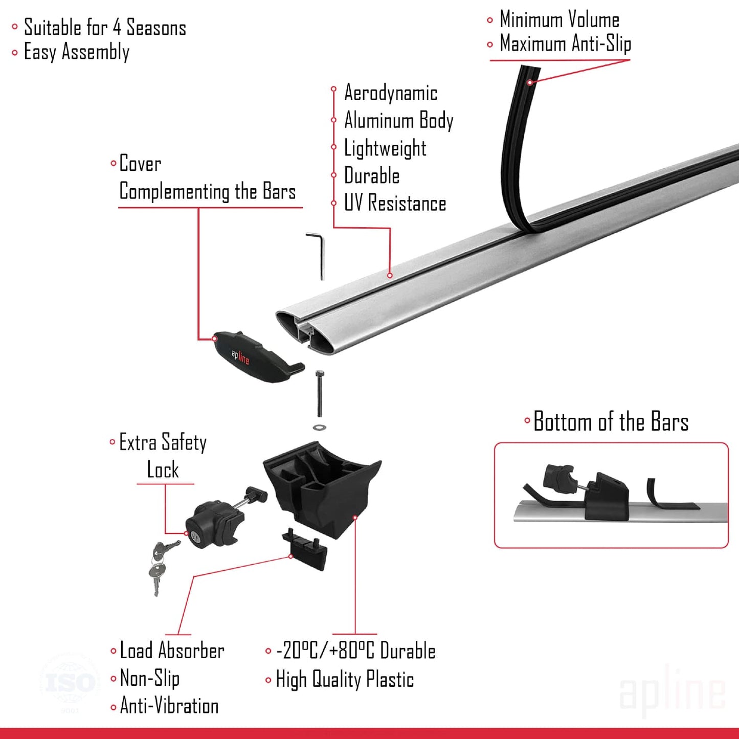 Compatible avec Nissan Navara 4 (D23) 2015-2021 HOOK Model Barres de Toit Railing Porte-Bagages de Voiture Gris Aluminium 2 Barres