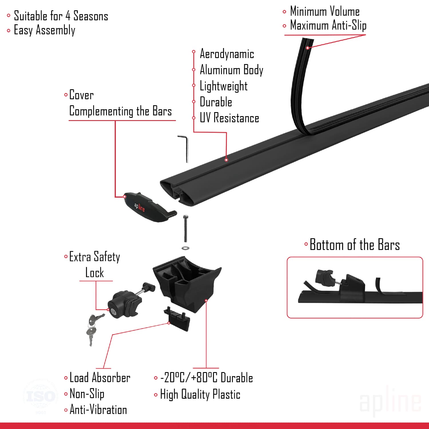 Compatible avec BYD Seal U 2023-2025 HOOK Model Barres de Toit Railing Porte-Bagages de Voiture Noir Aluminium 2 Barres