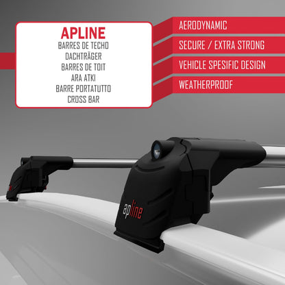 Compatible avec Opel Mokka A (J13) 2012-2016 ACE-2 Barres de Toit Railing Porte-Bagages de Voiture Gris Aluminium 2 Barres