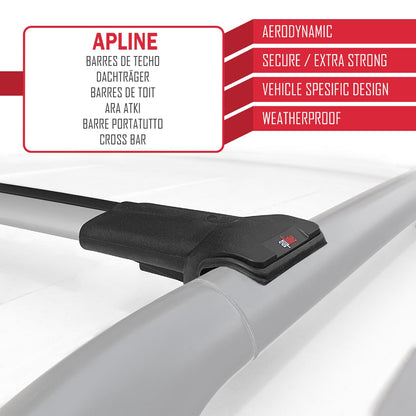 Compatible avec Ssangyong Tivoli XLV 2015-2025 FLY Model Barres de Toit Railing Porte-Bagages de Voiture Gris Aluminium 2 Barres