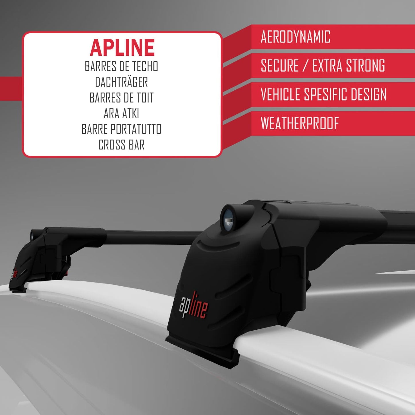 Compatible avec Vauxhall Mokka A (J13) 2012-2016 ACE-2 Barres de Toit Railing Porte-Bagages de Voiture Noir Aluminium 2 Barres