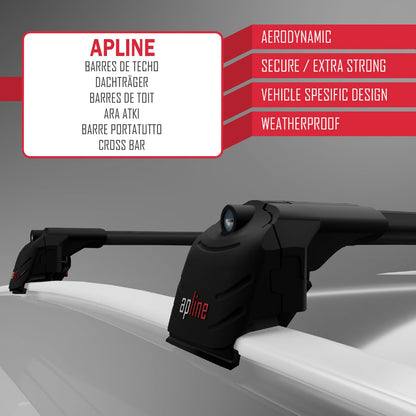 Compatible with Volkswagen Tiguan 2 R-Line 2020-2023 ACE-2 Car Roof Rack Cross Bar Black Aluminium 2 Bars