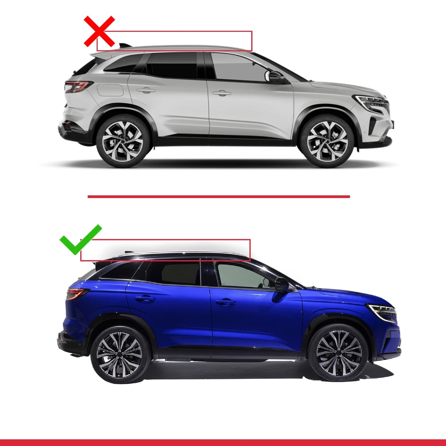 Compatible avec Renault Austral (RHN) 2022-2025 ACE-2 Barres de Toit Railing Porte-Bagages de Voiture Noir Aluminium 2 Barres