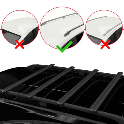 Compatible with Mercedes V Class 3 (W447) 2014-2025 BASIC Model Car Roof Rack Cross Bar Black Aluminium 4 Bars