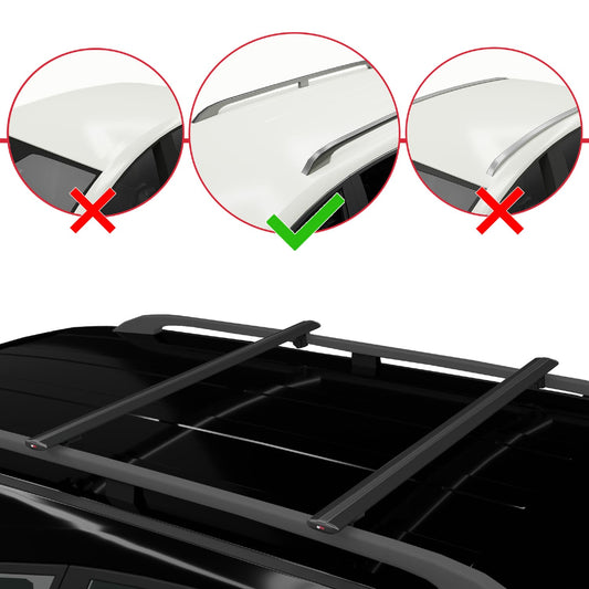 Compatible avec Honda CR-V 1997-2001 BASIC Model Barres de Toit Railing Porte-Bagages de Voiture Noir Aluminium 2 Barres