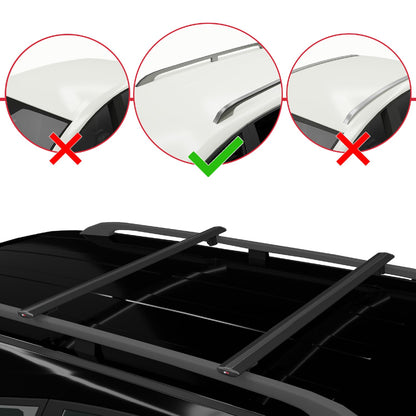 Compatible avec Lexus LX 570 2008-2015 BASIC Model Barres de Toit Railing Porte-Bagages de Voiture Noir Aluminium 2 Barres