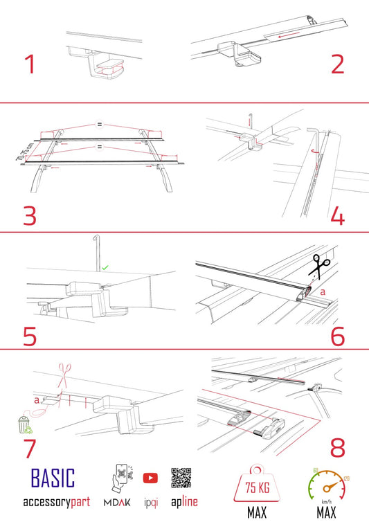 Compatible avec Ford Bronco Sport (CX430) 2021-2025 BASIC Model Barres de Toit Railing Porte-Bagages de Voiture Noir Aluminium 2 Barres