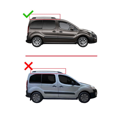 Kompatibel mit Citroen Berlingo 2 (B9) 2008-2018 ACE-1 Dachgepäckträger, Reling, Gepäckträger, schwarzes Aluminium, 4 Stangen