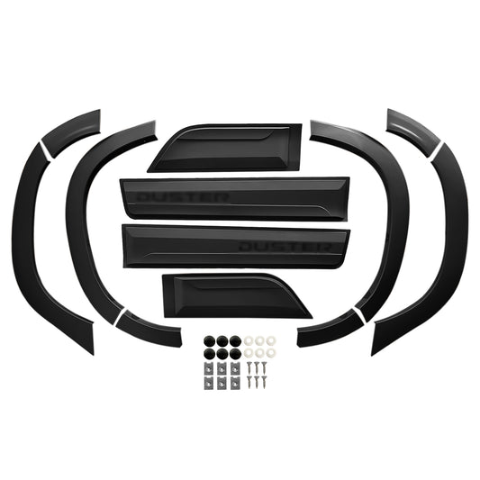 Kompatibel mit Dacia Duster 2018-2024 Radlaufschutz Stoßfängerschutz Kotflügel und Bodyguard Seitenschutz Auto Karosserieschutz Kit SCHWARZ