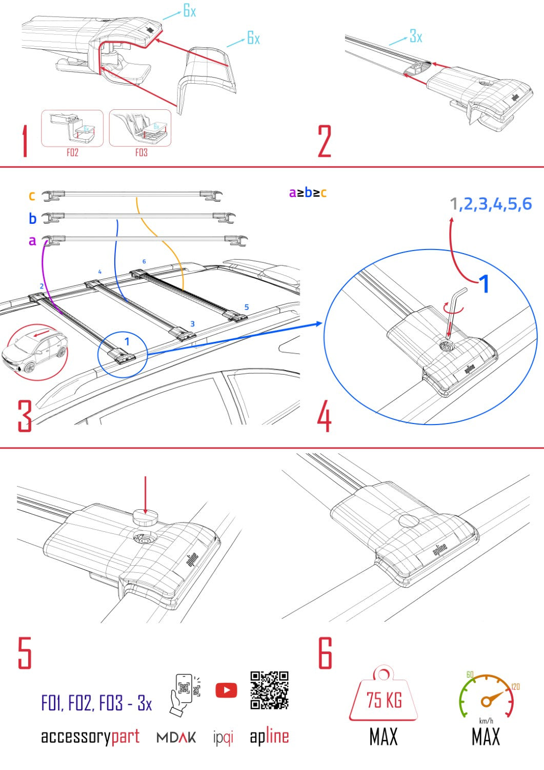 Kompatibel mit Dacia Jogger 2021-2025 FLY Modell Dachgepäckträger, Reling, Gepäckträger, graues Aluminium, 3 Stangen