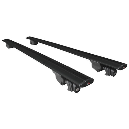Compatible avec Volvo V90 2017-2025 HOOK Model Barres de Toit Railing Porte-Bagages de Voiture Noir Aluminium 2 Barres