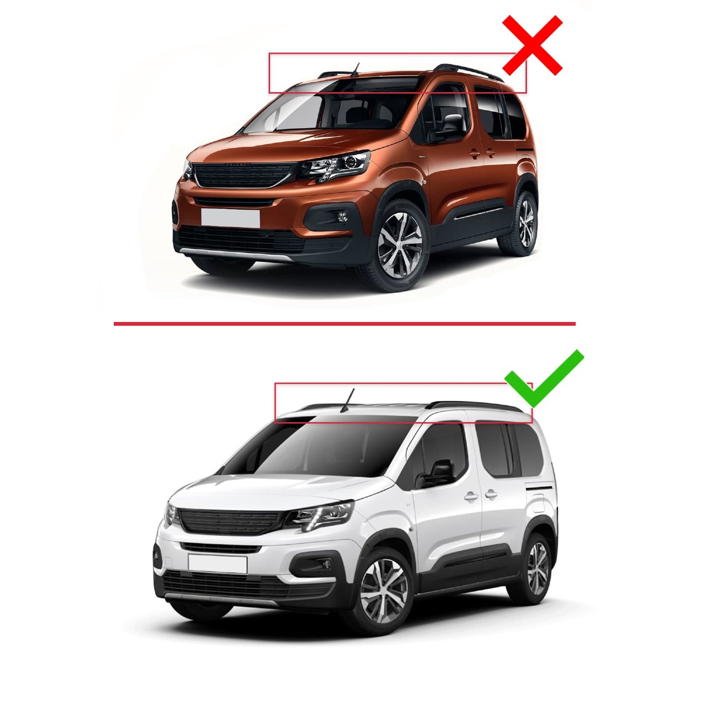 Compatible avec Peugeot Rifter 2023-2024 ACE-2 Barres de Toit Railing Porte-Bagages de Voiture Noir Aluminium 2 Barres