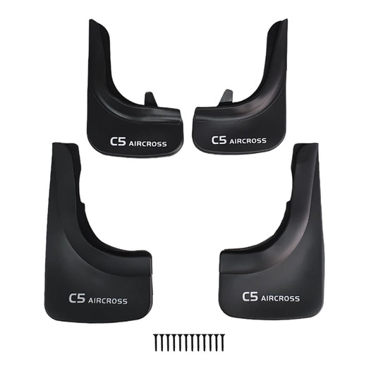 Compatible with Citroen C5 Aircross 2018-2025 Mudguards Vehicle Front Rear Set 4 Pcs Black