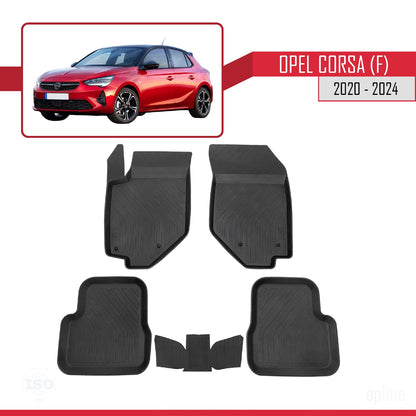 Compatible avec Opel Corsa F (P2JO) 2020-2025 4D Tapis de Voiture Noir