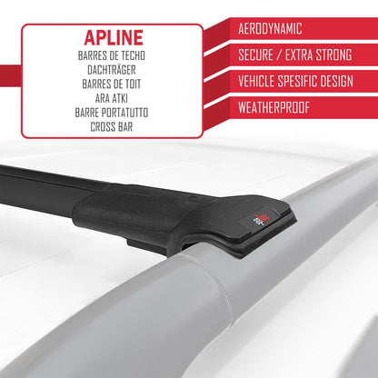 Compatible with Fiat Fiorino (Tube-Type Model) 2008-2025 FLY Model Car Roof Rack Cross Bar Black Aluminium 2 Bars