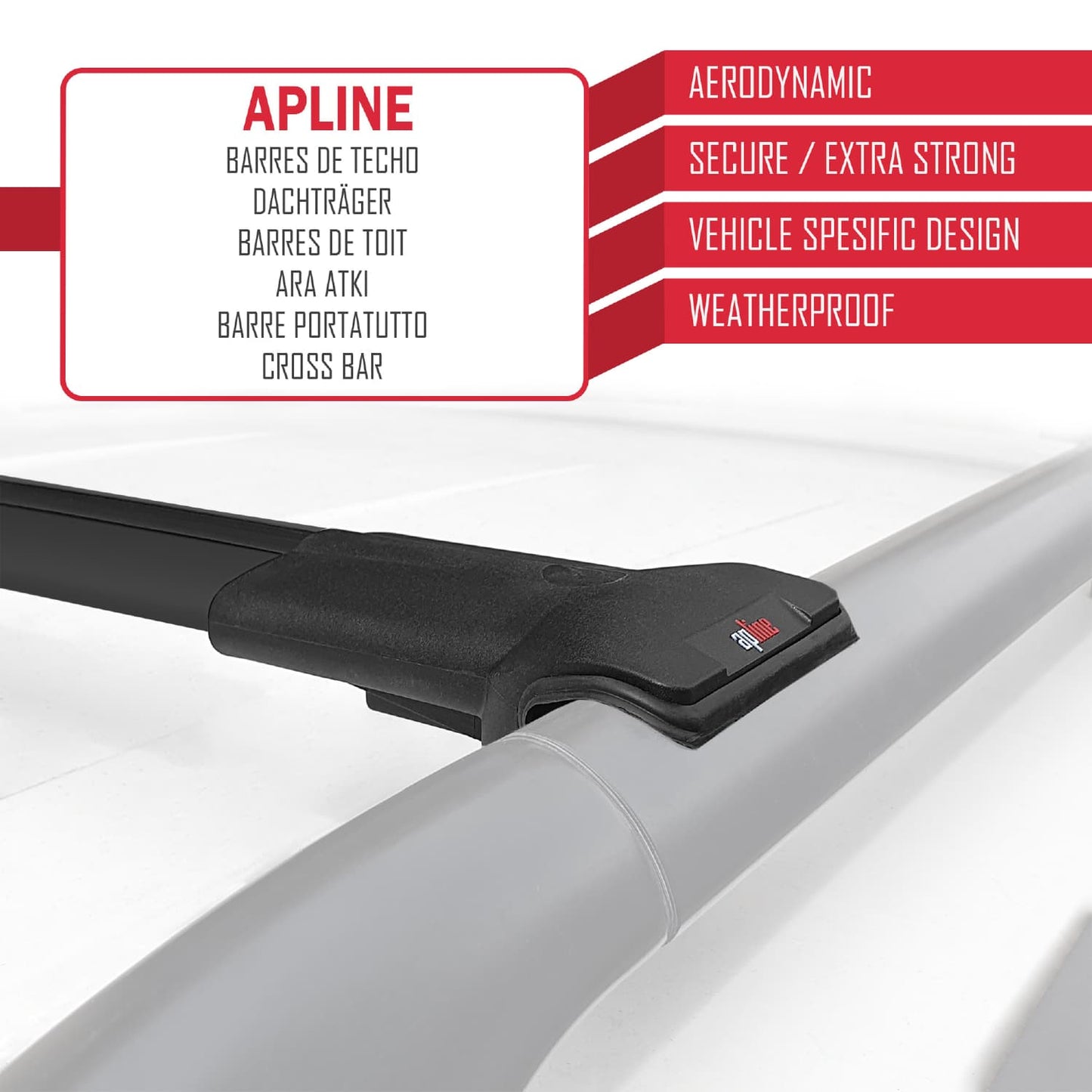 Compatible avec Ssangyong Rexton (Y200) 2001-2005 FLY Model Barres de Toit Railing Porte-Bagages de Voiture Noir Aluminium 2 Barres